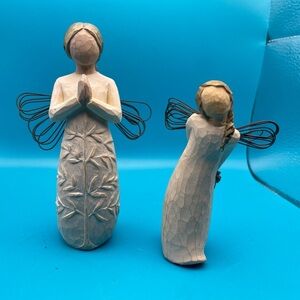 lot (2) Willow Tree Angel Figures Prayer, Thank You Susan Lordi, Nativity? VTG